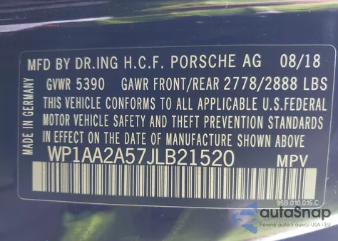 2018 Porsche Macan Sport Edition из США, поврежденный, VIN WP1AA2A57JLB21520